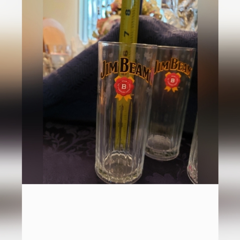 New Set of 7 JIM BEAM  SNOWFLAKES HIGHBALL GLASSES - Picture 12 of 12